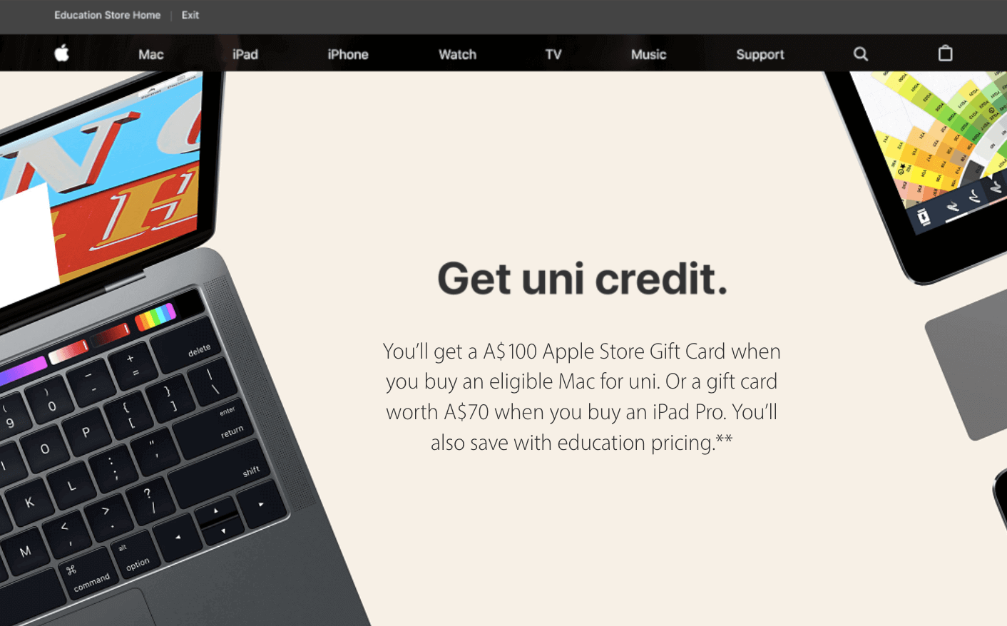 Oferty specjalne i zniżki zamiast gratisów  - przykad apple