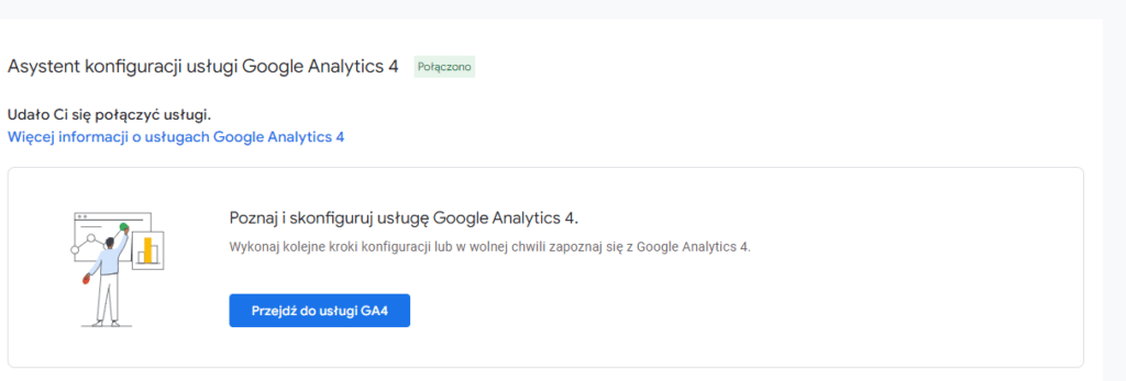 Asystent konfiguracji Google Analytics 4  połączenie usług