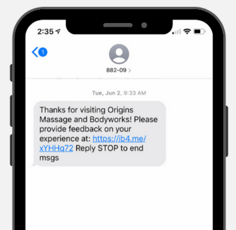 sms z prośbą o wystawienie opinii o produkcie