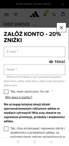 pop-up przykład