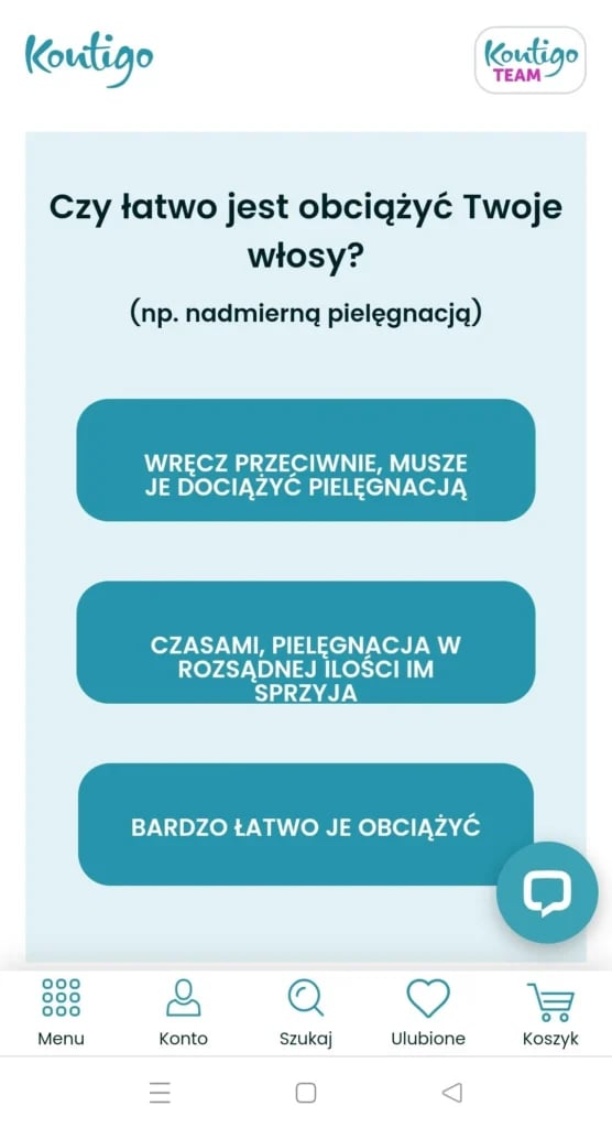 Quiz w sklepie - przykład
