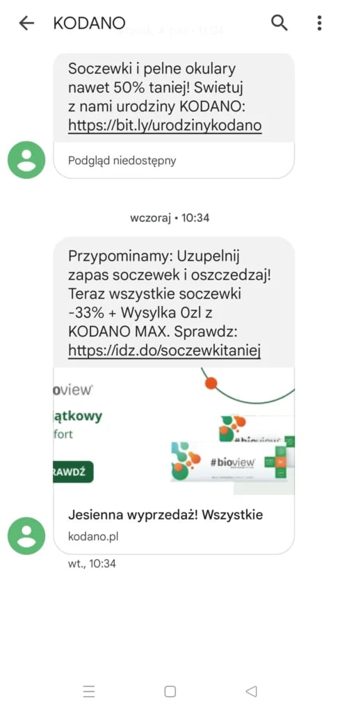 przykład - komunikacja SMS