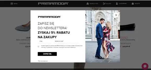 pop-up przykład odpowiedniego rozmiaru