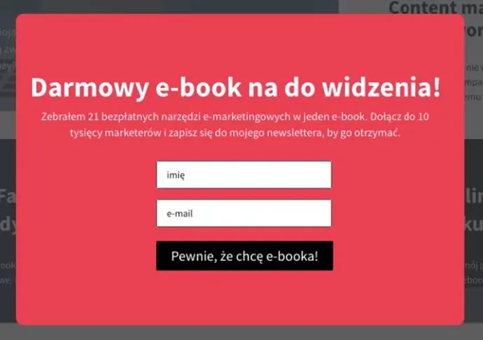 pop-up z e-bookiem