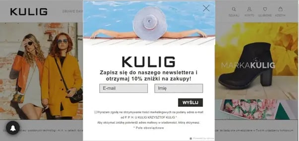 przykład pop-up KULIG