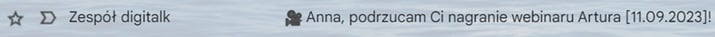 Personalizacja tytułu wiadomości e-mail - digitalk