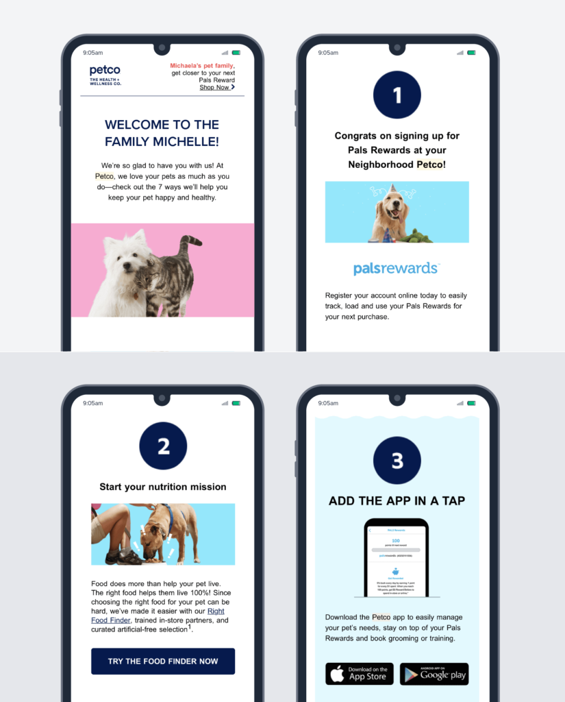 Przykład aplikacji mobilnej pomocnej w opiece nad zwierzętami petco