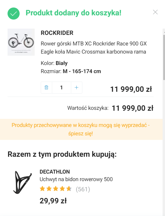 cross selling decathlon przykłąd